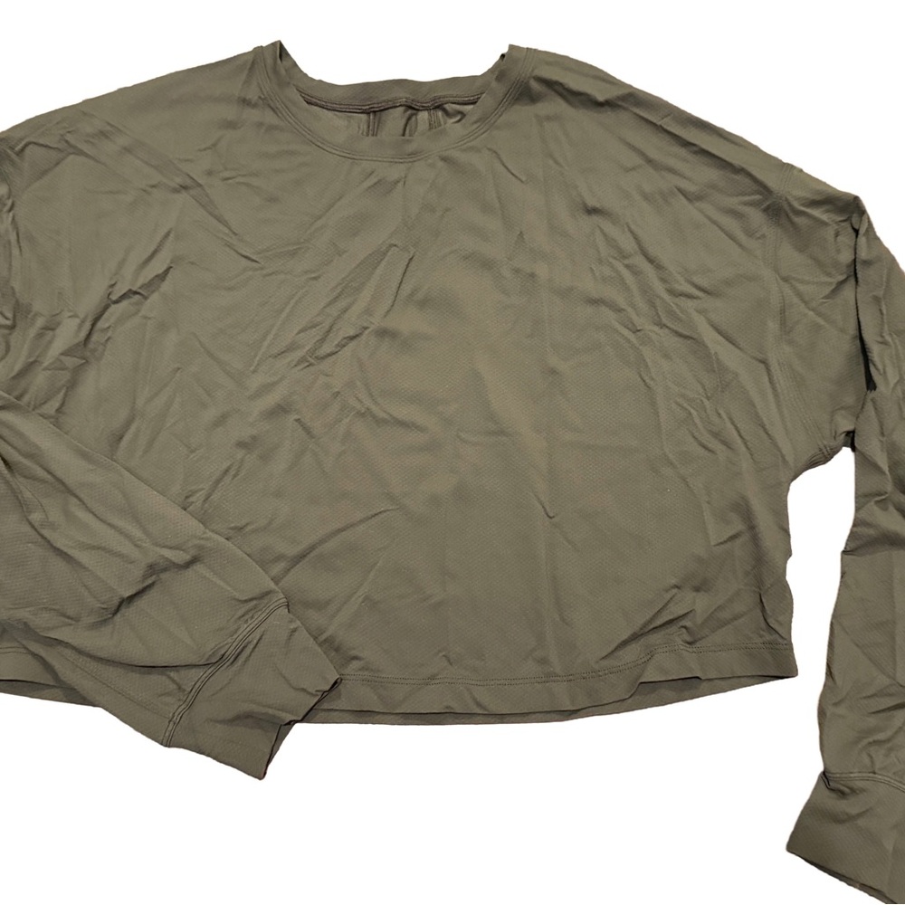 lululemon athletica Olive Long Sleeve training Tee size L